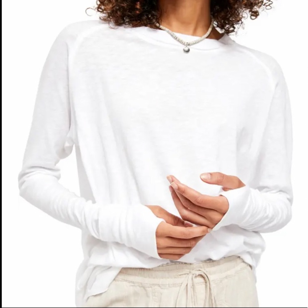 FREE PEOPLE Arden Longsleeve Cotton Top